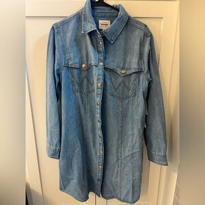 NWT Wrangler Denim Snap Shirt Dress